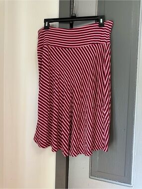 Vintage Y2K H&M Striped A-Line Skirt - Pink & White
